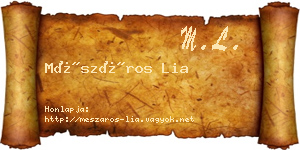 Mészáros Lia névjegykártya