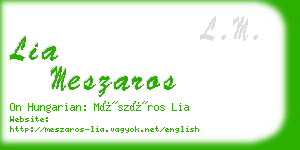 lia meszaros business card